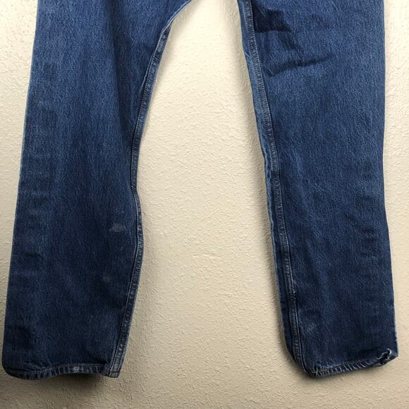 Levi's Mens 501 501XX Late 2000s Straight Leg Button Fly Blue Denim Jeans - Picture 9 of 13